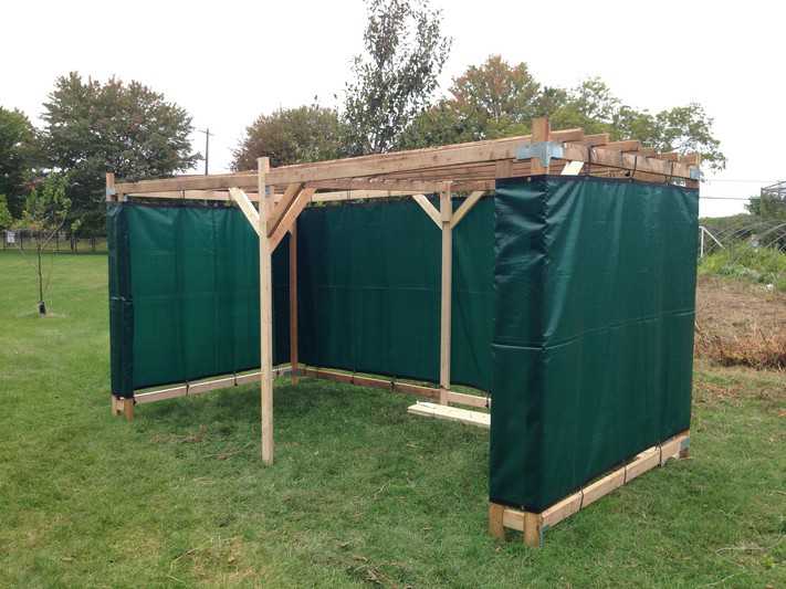 The finished Sukkah frame - ready for skach and people! | Photo credit: Jewish Farm School