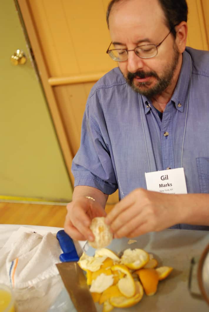 Food Historian Gil Marks making Hungarian Fruit & Wine Soup at the 2010 Food Conference